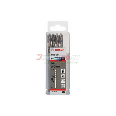 Mũi khoan INOX HSS-Co 8mm (hộp 5 mũi)