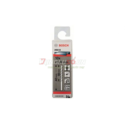 Mũi khoan sắt HSS-G 1.5mm (hộp 10 mũi)