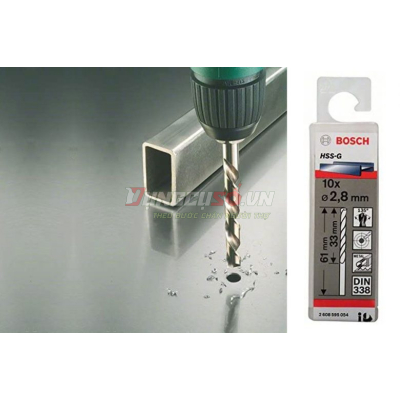 Mũi khoan sắt HSS-G 2.8mm (hộp 10 mũi)