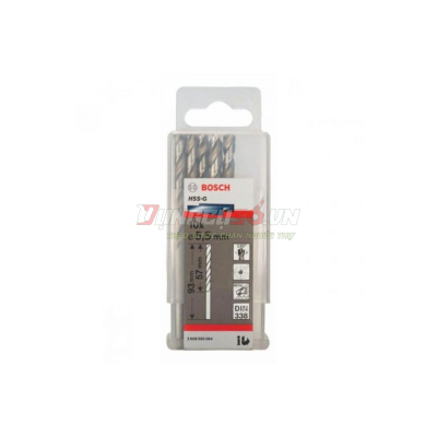 Mũi khoan sắt HSS-G 5.5mm (hộp 10 mũi)