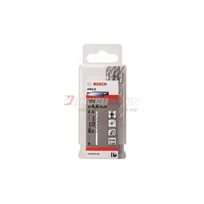 Mũi khoan sắt HSS-G 4.8mm (hộp 10 mũi)