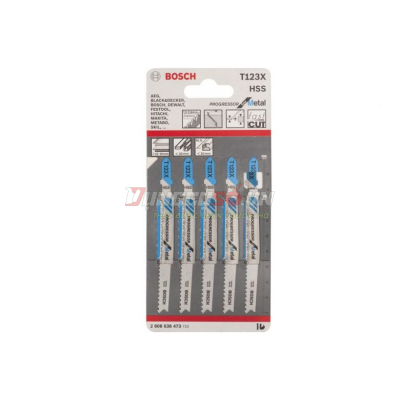 Lưỡi cưa lọng T 123 AF – Sắt 5 lưỡi Bosch 2608638473