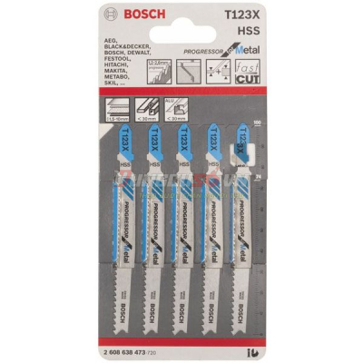 Lưỡi cưa lọng T 123 AF – Sắt 5 lưỡi Bosch 2608638473