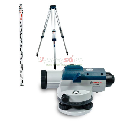 Bộ máy thủy bình GOL 32 D + chân BT 160 + mia GR 500 Bosch GOL 32 D SET - 0615A000PT