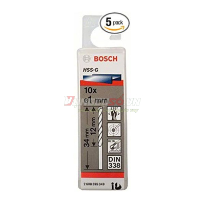 Mũi khoan sắt HSS-G 1mm (hộp 10 mũi)