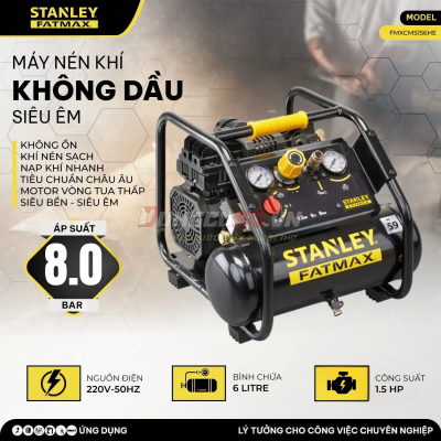 Máy nén khí không dầu STANLEY FMXCMS156HE | Dung tích 6L