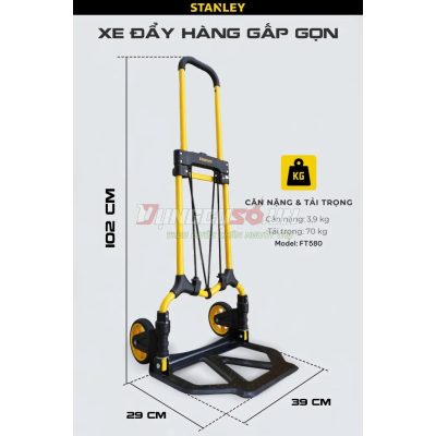 Xe đẩy hàng 2 bánh gấp gọn Stanley FT580 | Tải Trọng 70kg