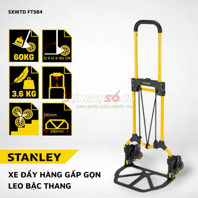 Xe Đẩy Hàng Leo Bậc Thang Stanley FT584 | Gọn Nhẹ, Vận Chuyển Dễ Dàng