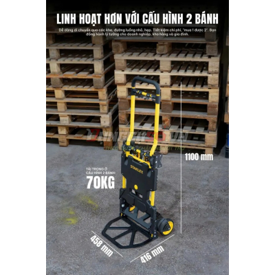 Xe đẩy hàng đa năng, hiệu Stanley FT585 |  Dễ dàng chuyển đổi 2 bánh và 4 bánh