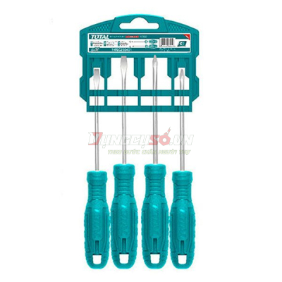 Bộ 4 tua vít dẹp và bake Total THTDC250401