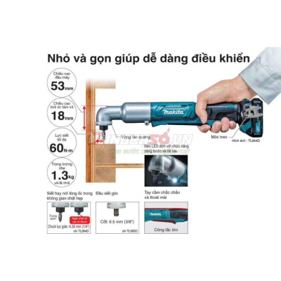 Máy vặn vít góc pin 12V Makita TL064DSYE