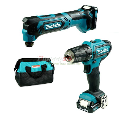 Bộ sản phẩm máy đa năng, máy khoan vặn vít pin 12V Makita CLX225SX1