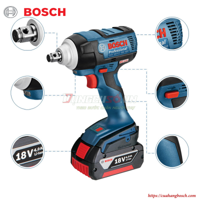 Máy siết bu lông động lực dùng pin 18V Bosch GDS 18V-EC 300-ABR (SOLO) (SẢN PHẨM BỎ MẪU)