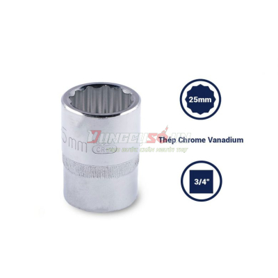 Đầu tuýp 12 cạnh 3/4in – 25mm Sata 16607