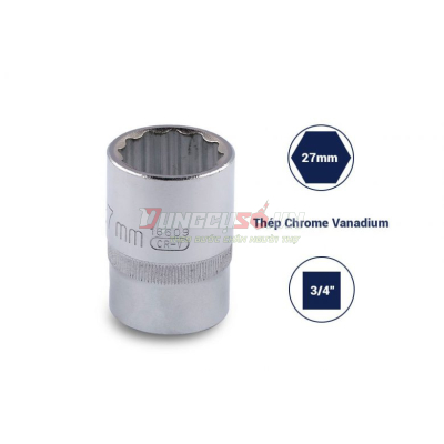 Đầu tuýp 12 cạnh 3/4in – 27mm Sata 16609
