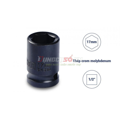 Đầu tuýp đen 6 cạnh 1/2in – 17mm Sata 34310
