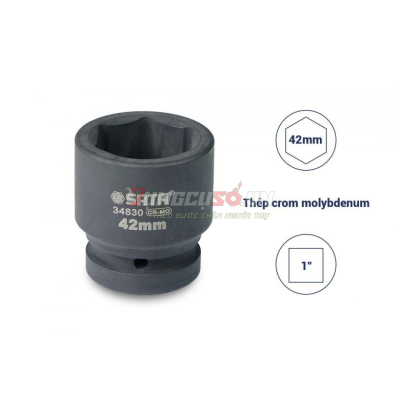 Đầu tuýp đen 6 cạnh 1in – 42mm Sata 34830