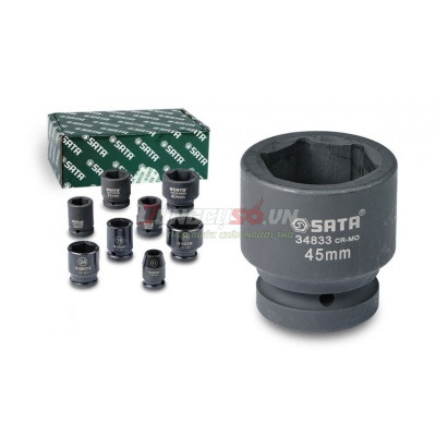 Đầu tuýp đen 6 cạnh 1in – 45mm Sata 34833