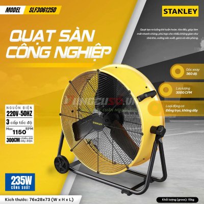 Quạt Công Nghiệp Stanley  SLF306125D 24 Inch | Làm Mát Mạnh Mẽ, Góc Quay 360°, Độ Bền Cao