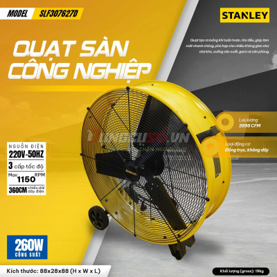 Quạt công nghiệp Stanley 30″ SLF307627D | Lưu Lượng Gió Lớn