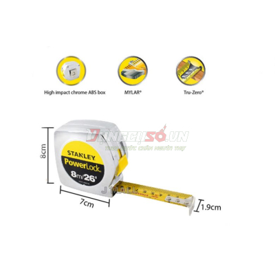 Thước cuộn POWERLOCK 8m Stanley STHT33428-8