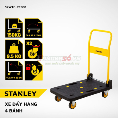 Xe đẩy hàng 4 bánh Stanley PC508 |Tải trọng 150kg