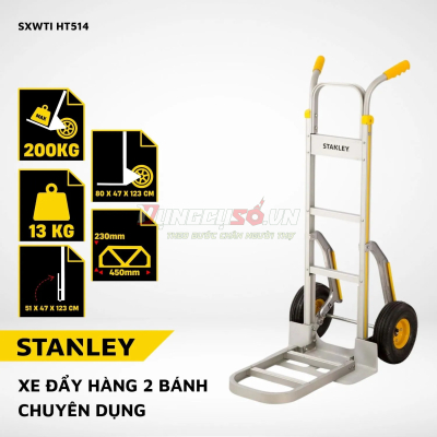 Xe Đẩy Hàng 2 Bánh Công Nghiệp Stanley HT514 |  Tải Trọng 200kg