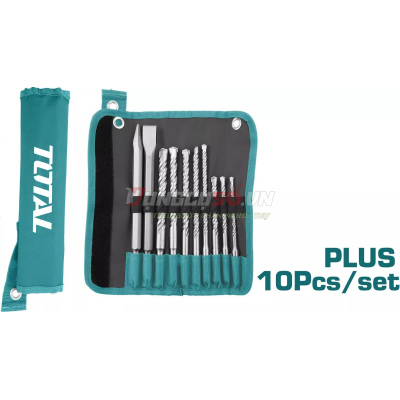Bộ 10 mũi khoan gài và mũi đục TOTAL TACSD19101