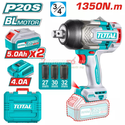 Máy siết bu lông dùng pin 20V TOTAL TIWLI20135