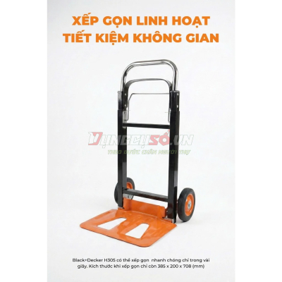 Xe đẩy hàng 2 bánh cao cấp Black and Decker H305 | Tải trọng 90/100kg
